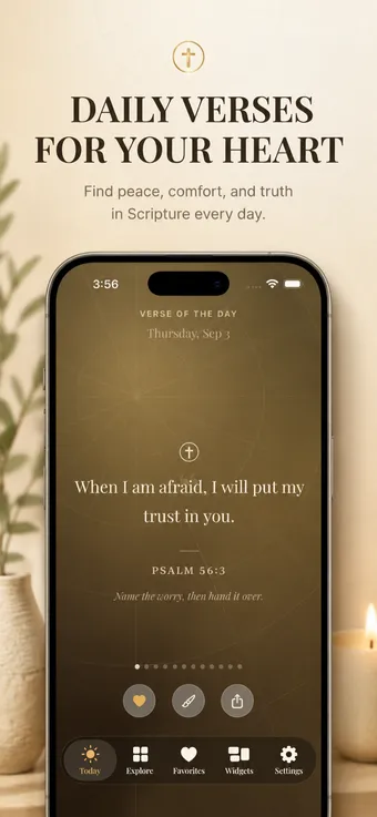 Verse of the day in the Bible Verse Widget app for iPhone
